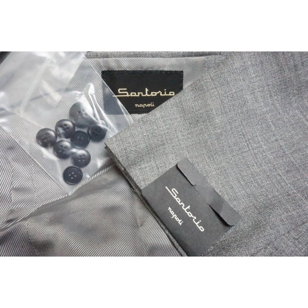 Sartorio Napoli Gray Mohair Wool 2 Pc Suit Jacket Pants 44 BRAND NEW